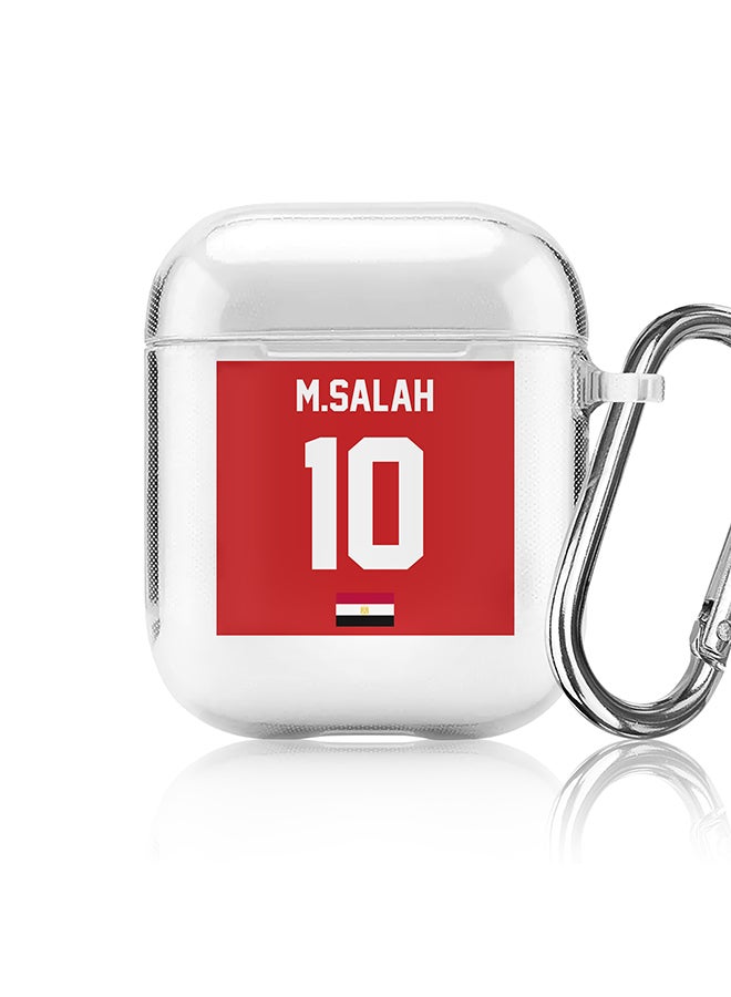 Stylizedd Classic Clear printed Case for Apple Airpods 2 / 1 Soft TPU Gel Thin Transparent Flexible Cover - Football Team - Egypt, Player Name - M.Salah - Image 1