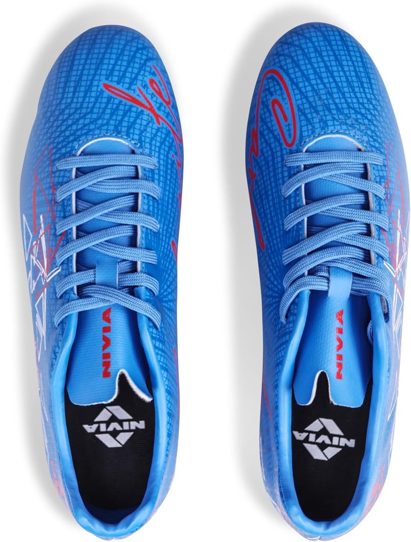 Nivia Carbonite 7.0 Football Stud for Men, TPU Sole with Synthetic Leather Upper, Die Cut Lightweight Insole, Ideal for Soft and Hard Grassy Ground Surfaces- UK06(Mid Blue) - Image 4
