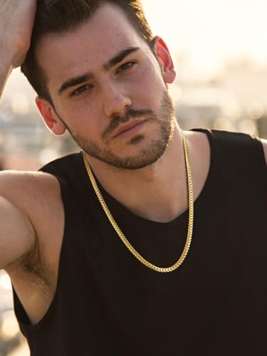 U7 Men Women 18K Gold Plated Chain Hip Hop Jewelry 6MM Wide Unique Snake Curb Chain Necklace, 22 Inch - Image 4