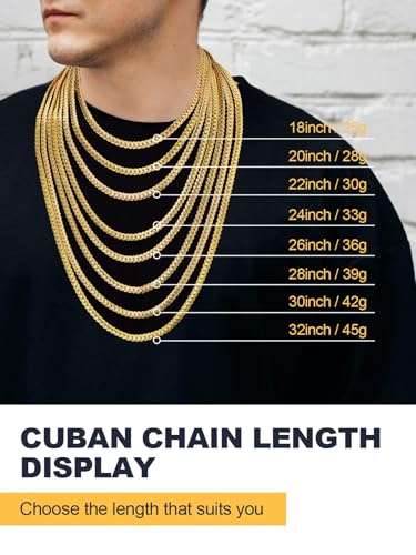 U7 Men Women 18K Gold Plated Chain Hip Hop Jewelry 6MM Wide Unique Snake Curb Chain Necklace, 22 Inch - Image 3