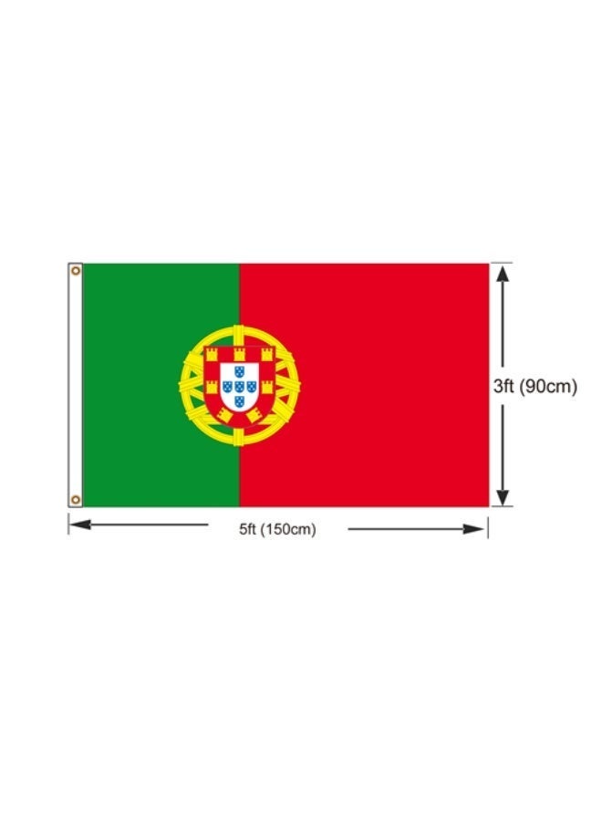 Portugal Flags 90x150cm Double Stitches with Headband, Vibrant Fade-Resistant Colors & Firm Sewing, Durable Outdoor Decor for Home Garden Events,the World Cup - Image 2