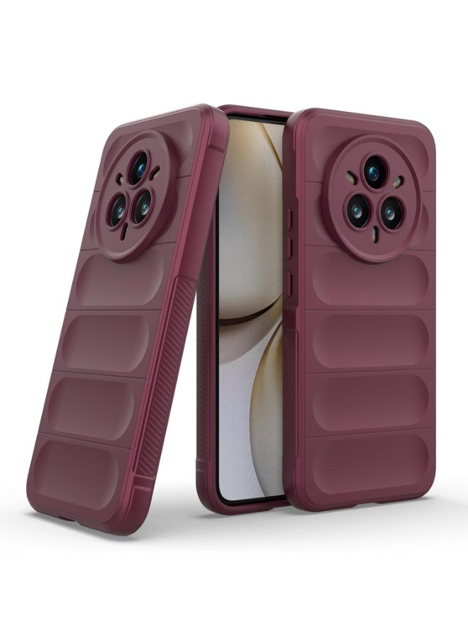 Premium Protection Back Silicone Case Compatible with Realme 14 Pro Plus 5G Magic Shield Shockproof Case with Camera Protection (wine Red)  - Image 1