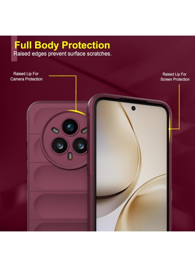Premium Protection Back Silicone Case Compatible with Realme 14 Pro Plus 5G Magic Shield Shockproof Case with Camera Protection (wine Red)  - Image 5