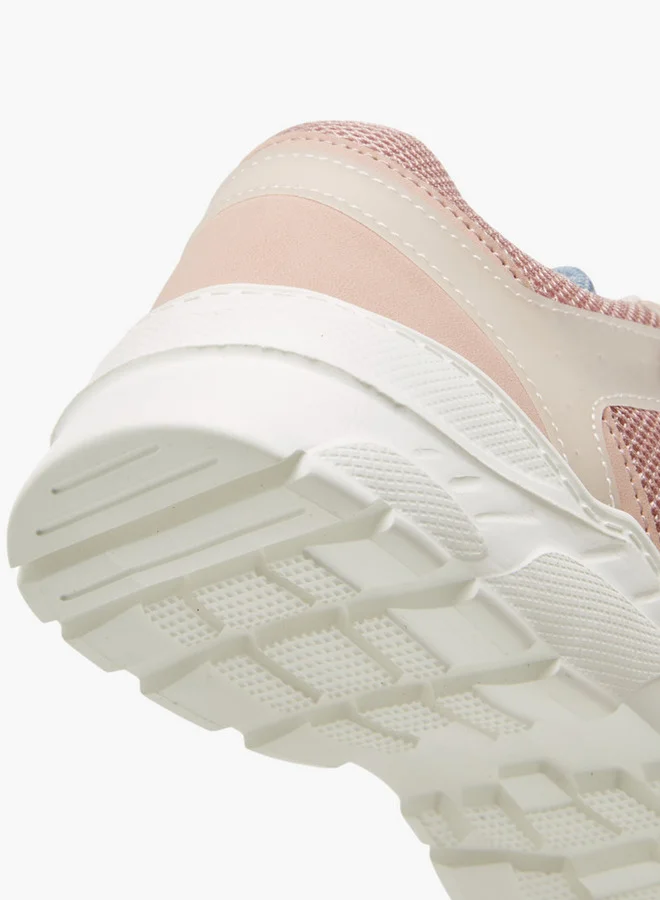 Little Missy Panelled Sneakers with Hook and Loop Closure