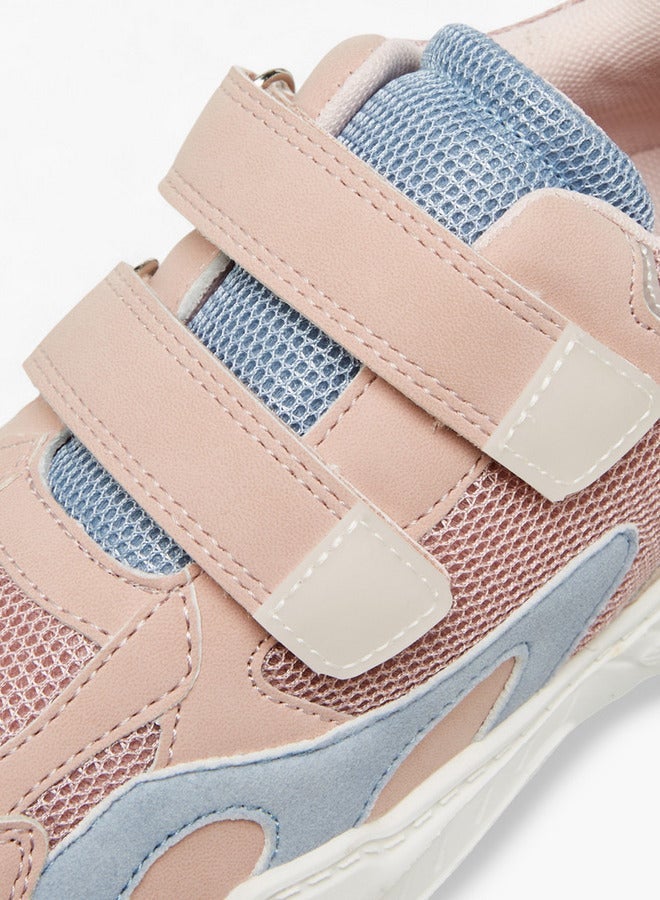 Little Missy Panelled Sneakers with Hook and Loop Closure - Image 4