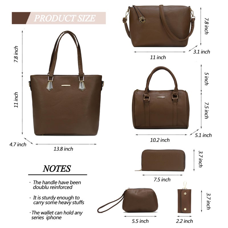 2E-youth Designer Purses and Handbags for Women Satchel Shoulder Bag Tote Top Handle Bag (4b-Coffee) - Image 3