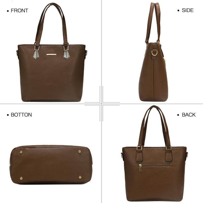 2E-youth Designer Purses and Handbags for Women Satchel Shoulder Bag Tote Top Handle Bag (4b-Coffee) - Image 4