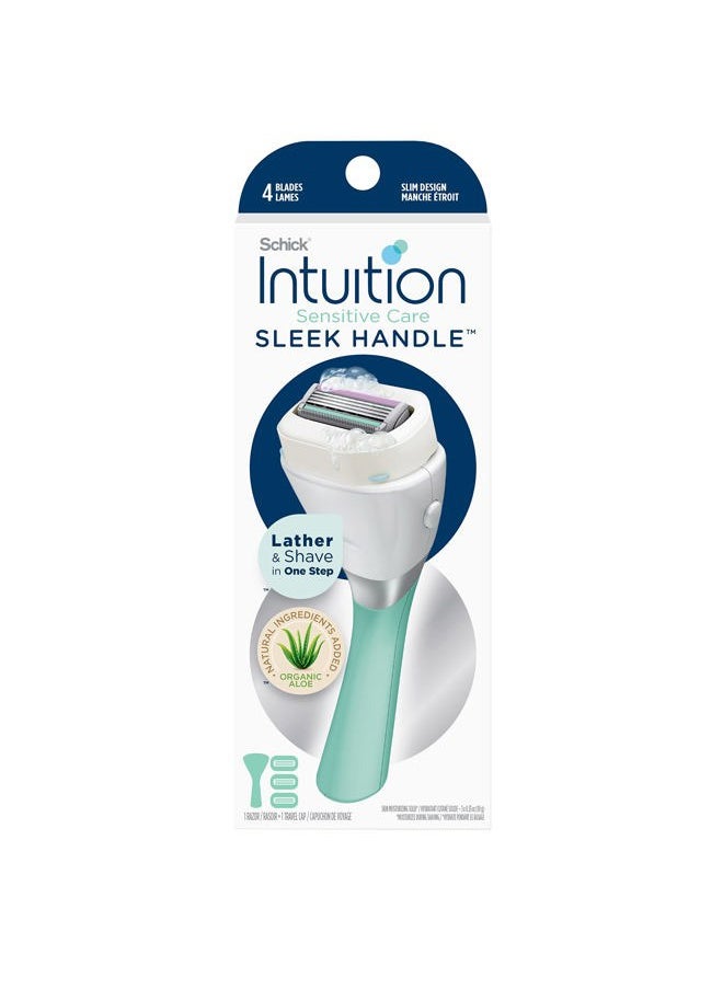 Intuition Schick Intuition Sleek Razors for Women with Sensitive Skin | 1 Razor & 3 Intuition Razor Blades Refill with Organic Aloe  - Image 1