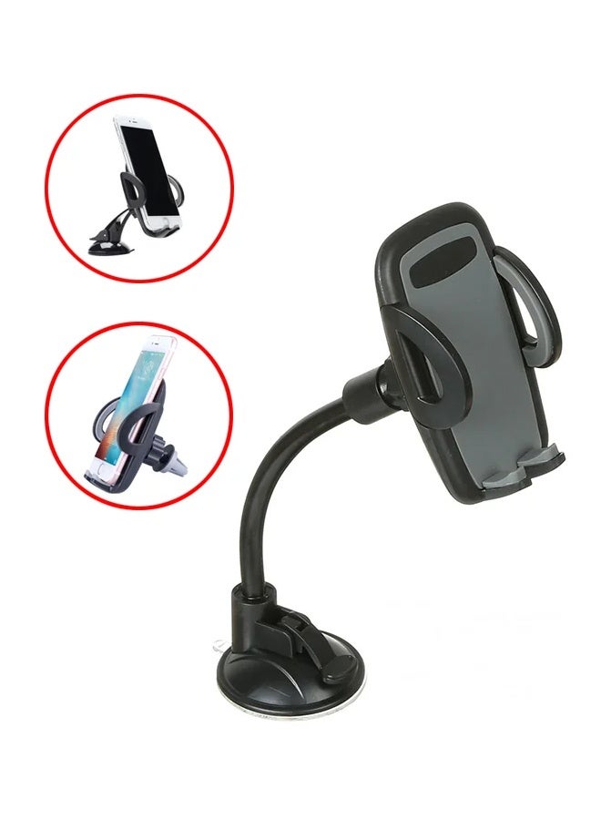 حامل موبايل للسيارة 360 درجة يثبت في الزجاج الأمامي أو فتحات التكيف للتحدث – B27S - Image 1
