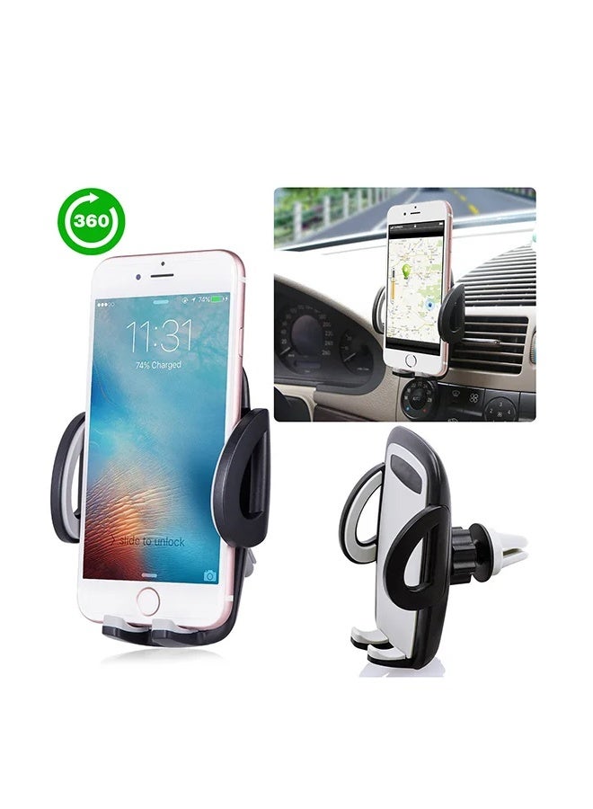 حامل موبايل للسيارة 360 درجة يثبت في الزجاج الأمامي أو فتحات التكيف للتحدث – B27S - Image 4