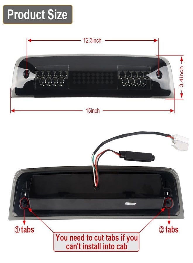 RAVSOFT LED 3rd Third Brake Light Smoked Lens with Seal Gakset For 2009-2018 Dodge Ram 1500 2500 3500 High Mount Stop Lamp Assembly - Image 4