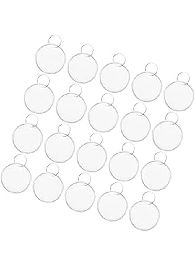 60 Pieces Metal Rimmed Key Tags With Split Rings 31mm Round Paper Keychain For Office Industrial Use - Image 1