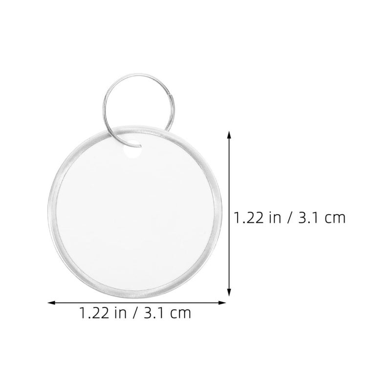 60 Pieces Metal Rimmed Key Tags With Split Rings 31mm Round Paper Keychain For Office Industrial Use - Image 3