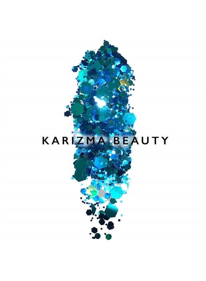 KARIZMA Mermaid Chunky Glitter ✮ Large 30g Jar KARIZMA Beauty ✮ Festival Glitter Cosmetic Face Body Hair Nails  - Image 2