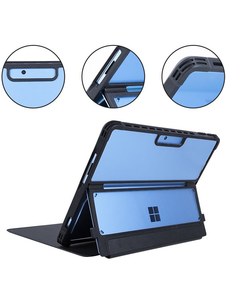 كيس حماية الشاشة من نوع الجلد الرClear ومتعدد الدرجات ل unserialize متوافق مع 13 بوصة من Microsoft Surface Pro 11 / Pro 10 / Pro 9، ومتوافق مع لوحة المفاتيح Type Cover. - Image 2