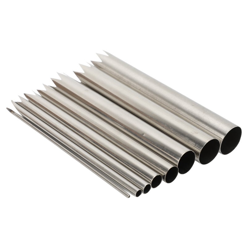 8Pcs Serrated Clay Hole Cutter Stainless Steel Multifunctional Pottery Circle Cutter for Punching Scraping - Image 2