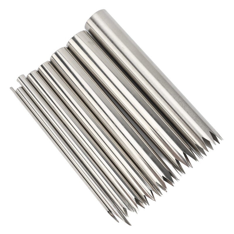 8Pcs Serrated Clay Hole Cutter Stainless Steel Multifunctional Pottery Circle Cutter for Punching Scraping - Image 5