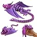 LehuoMaker 3D Printed Dragon with Wings Fidget Dragon Toys 3D Printed Animals Flexible Articulated Winged Crystal Dragon ModelHome Office Decor Desktop PetGradation Purple - Image 2