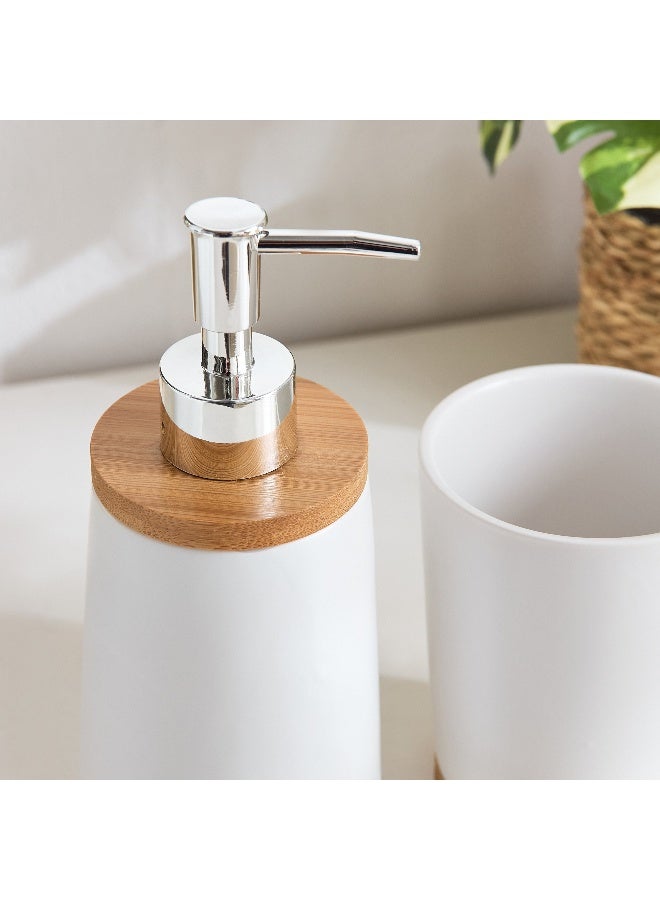 Home Box Boston 3-Piece Ceramic and Bamboo Bathroom Accessory Set - Image 4