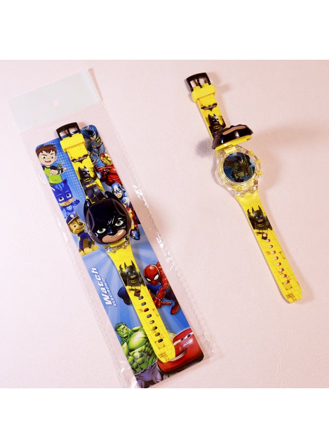 Ultra Light Music Kidsren's Cartoon Digital Watch Kidsren Baby Boys Girls 3 Toddler Toys 6 Years Old-Color:528 Batman In Bag  - Image 1