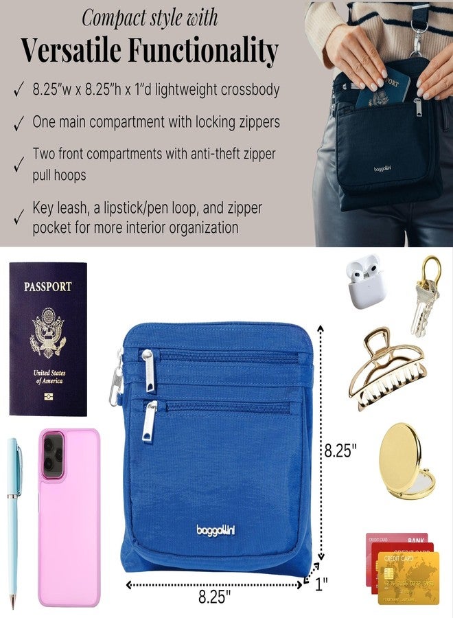 Baggallini Securtex Anti-Theft Crossbody, Lapis, Small - Image 5