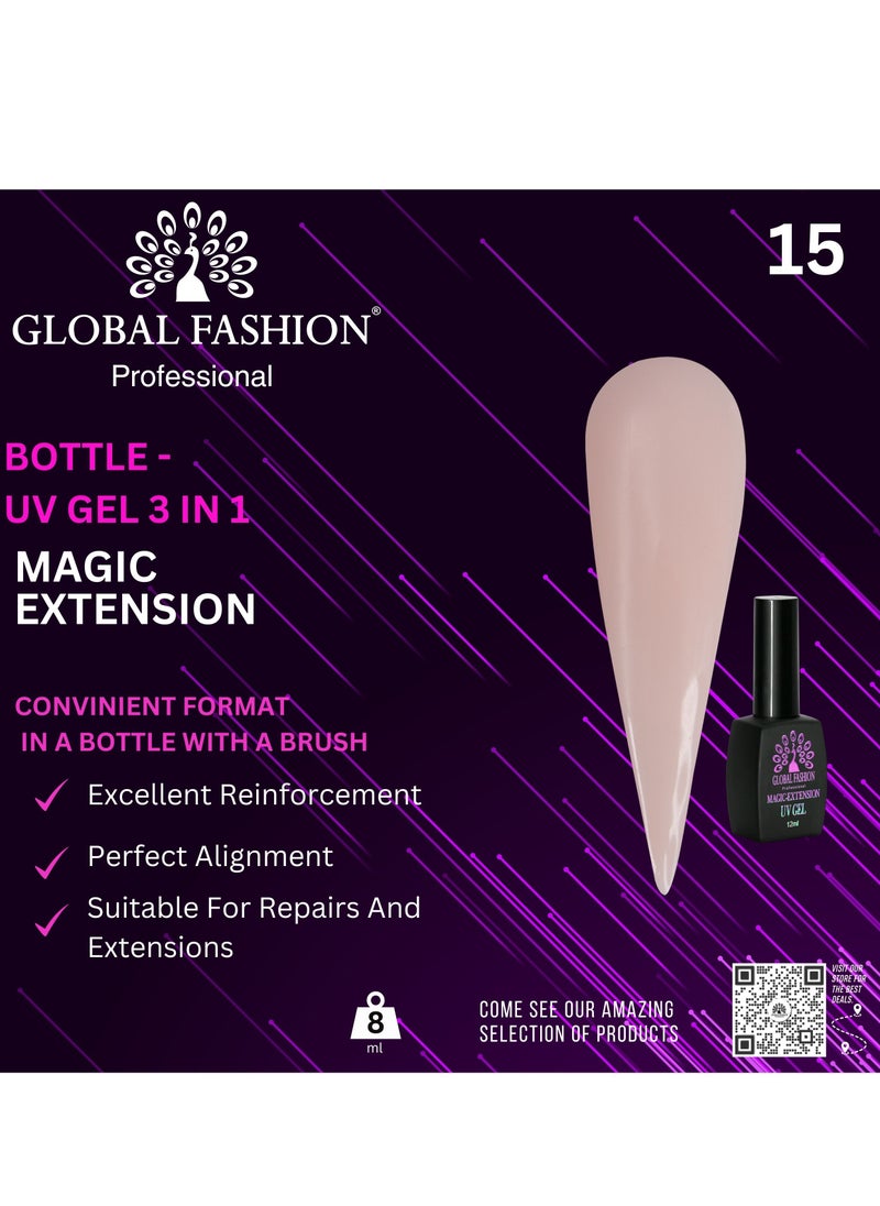 GLOBAL FASHION - GLOBAL FASHION MAGIC-EXTENSION UV GEL -Smart Gel 12 ML #15 - Image 1