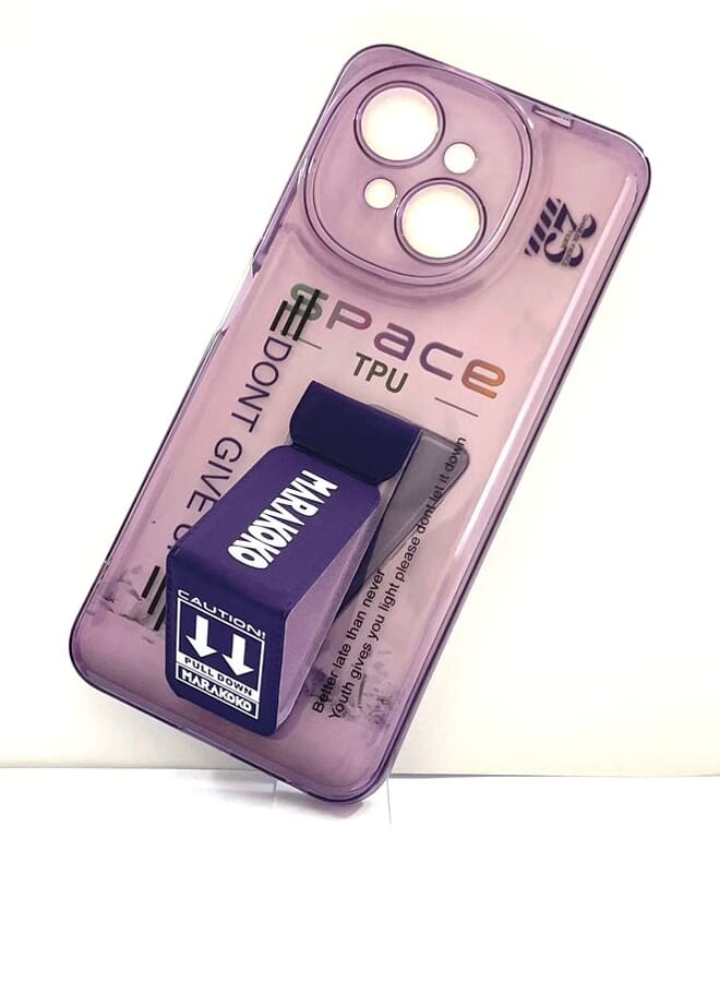 Marakoko Tecno spark go 1 Shock Proof Silicone protection Clear Case Cover With Magnetic Hand Grip - Image 2