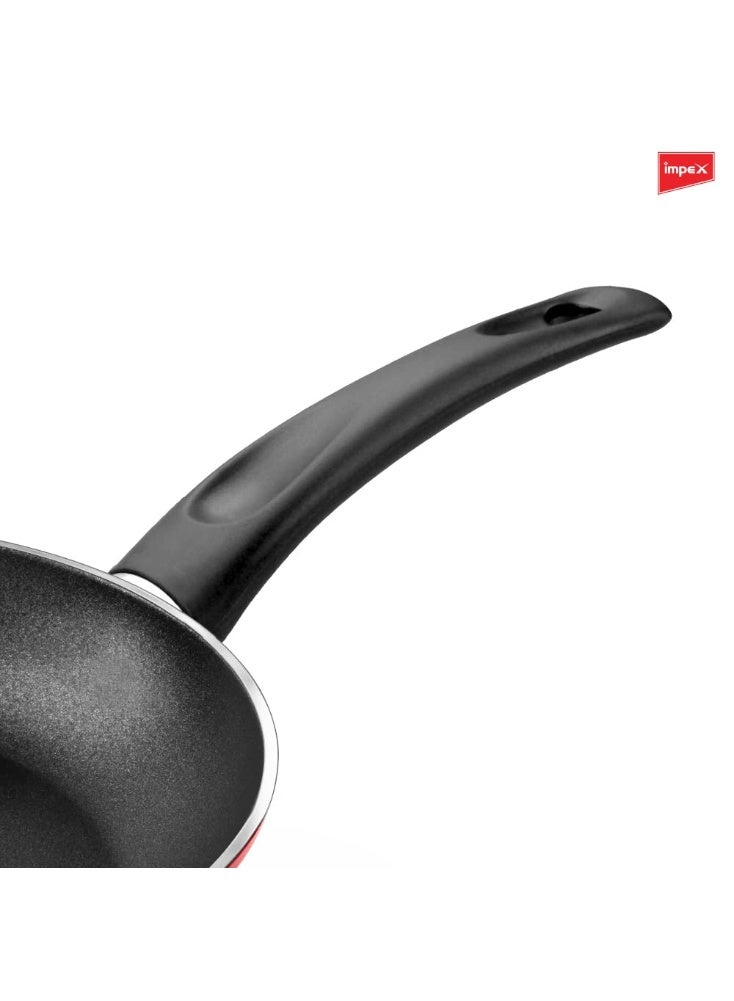 Impex IFP 2442 Premium Induction Based Nonstick Coated Aluminium Fry Pan (24 cm,Maroon) - Image 2
