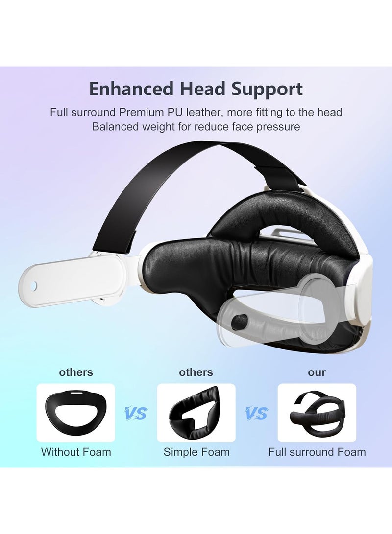 Head Strap for Meta Oculus Quest 3s/3/2,3 in 1 Adjustable Headband,Enhanced Comfort Gaming Immersion VR Accessories Fit for Carrying Case - Image 5