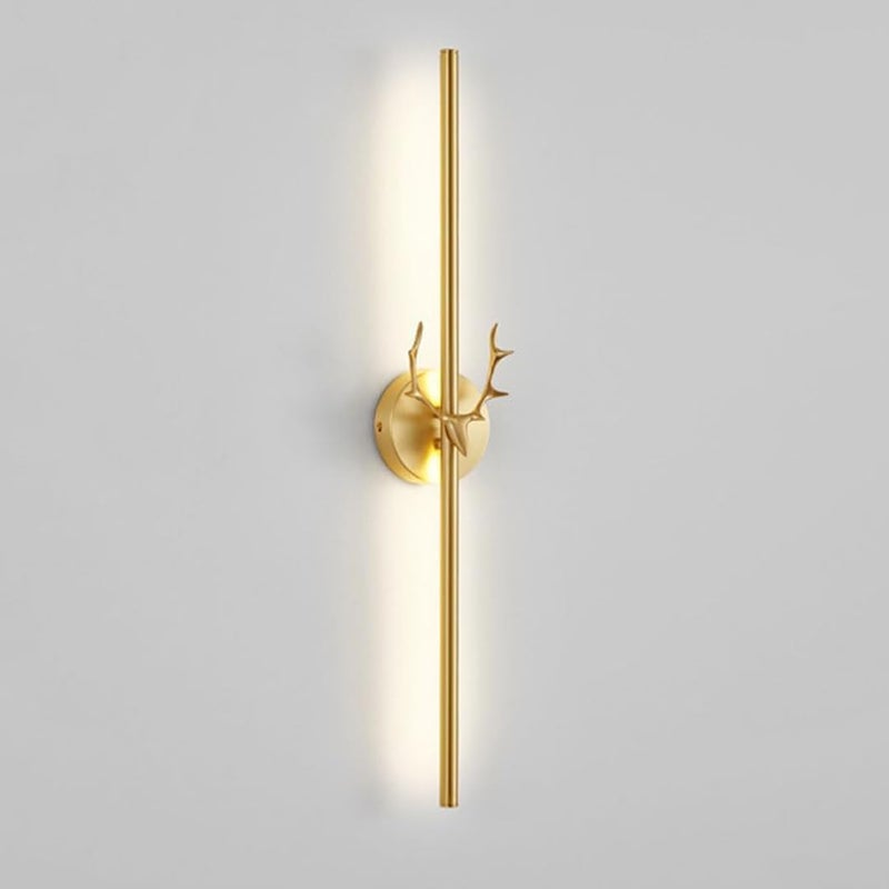 fizzytech مصباح حائط طويل من البلاستيك والمعدن والأكريليك بتصميم حديث وبسيط على شكل رأس غزال لمعيشة غرفة التلفاز ومصباح بجانب السرير في غرفة النوم - Image 1