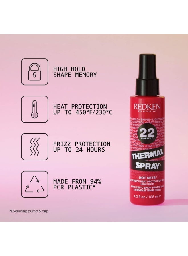 REDKEN بخاخ حراري ريدكن 22 ثبات عالي - واقي حراري ورذاذ تثبيت | 125 مل - Image 3