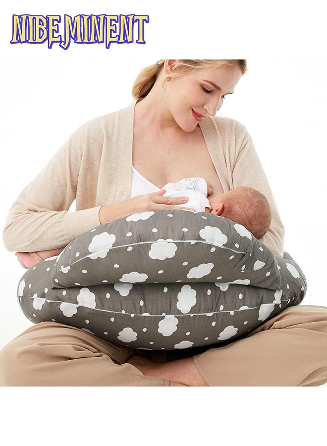 NIBEMINENT Feeding Pillow,Nursing Pillow with Infant Support Cushion, Multi Breastfeeding Pillow with Removable Neck Belt for Mom Baby with Adjustable Waist Strap and Removable Cotton Cover - Image 1