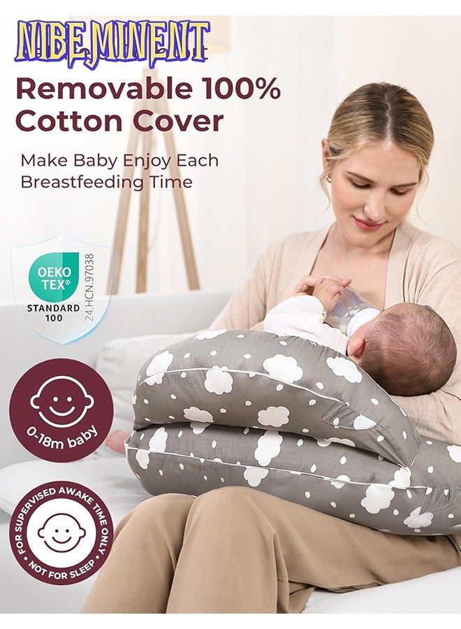 NIBEMINENT Feeding Pillow,Nursing Pillow with Infant Support Cushion, Multi Breastfeeding Pillow with Removable Neck Belt for Mom Baby with Adjustable Waist Strap and Removable Cotton Cover - Image 3