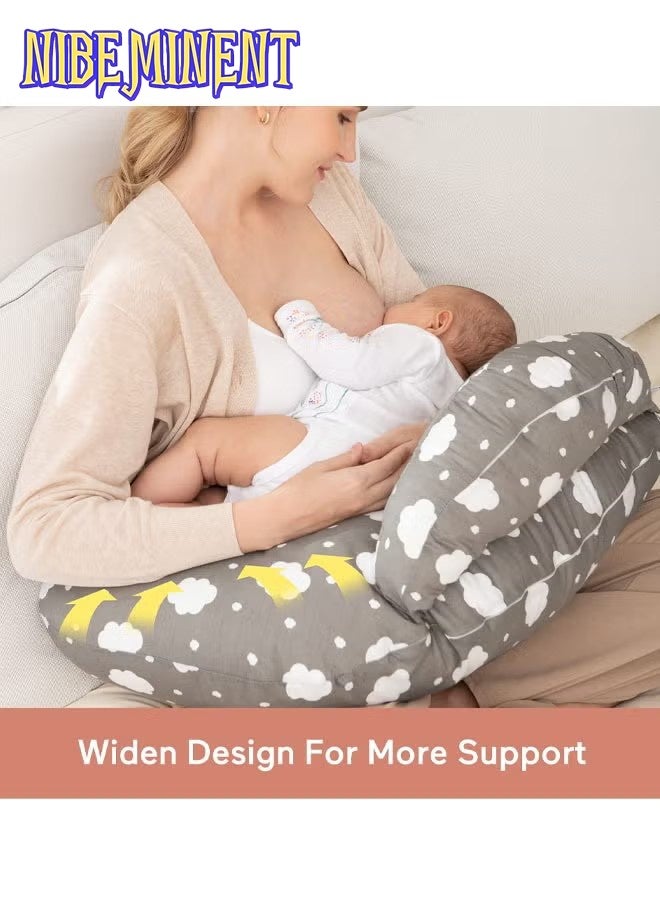 NIBEMINENT Feeding Pillow,Nursing Pillow with Infant Support Cushion, Multi Breastfeeding Pillow with Removable Neck Belt for Mom Baby with Adjustable Waist Strap and Removable Cotton Cover - Image 5