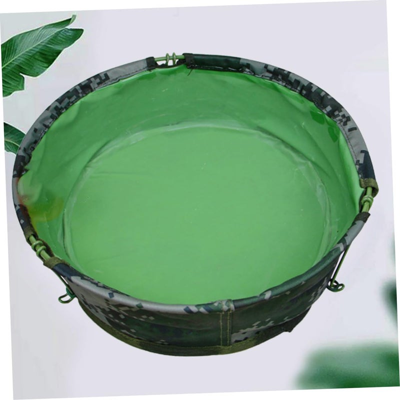 Collapsible Portable Camping Sink Basin With Drain For Hiking Travel Bbq Emergencies Green - Image 5