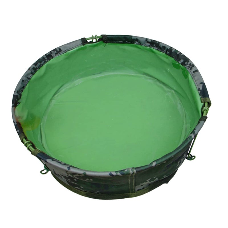 Collapsible Portable Camping Sink Basin With Drain For Hiking Travel Bbq Emergencies Green - Image 2