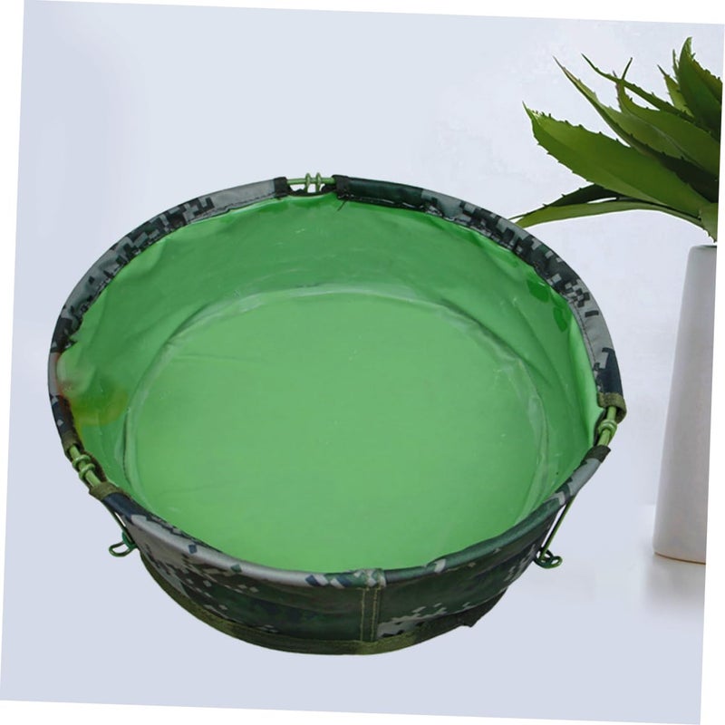 Collapsible Portable Camping Sink Basin With Drain For Hiking Travel Bbq Emergencies Green - Image 3