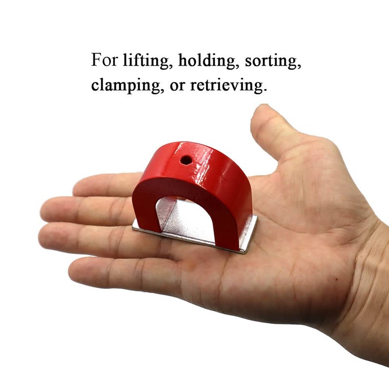 AOMAG ® Strong Red Alnico Horseshoe Magnet 40 lb Capacity Pull Power 12 Oz Tool Magnets - Image 3