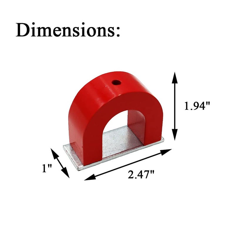 AOMAG ® Strong Red Alnico Horseshoe Magnet 40 lb Capacity Pull Power 12 Oz Tool Magnets - Image 2