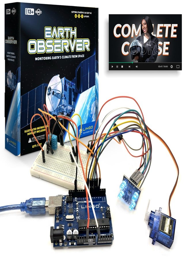 LINGO Earth Observer STEM Coding Kit - Build & Code Your Own Satellite to Monitor Earth's Climate from Space - Science Kits for Ages 13+ Years for Birthdays & Holidays - Image 1