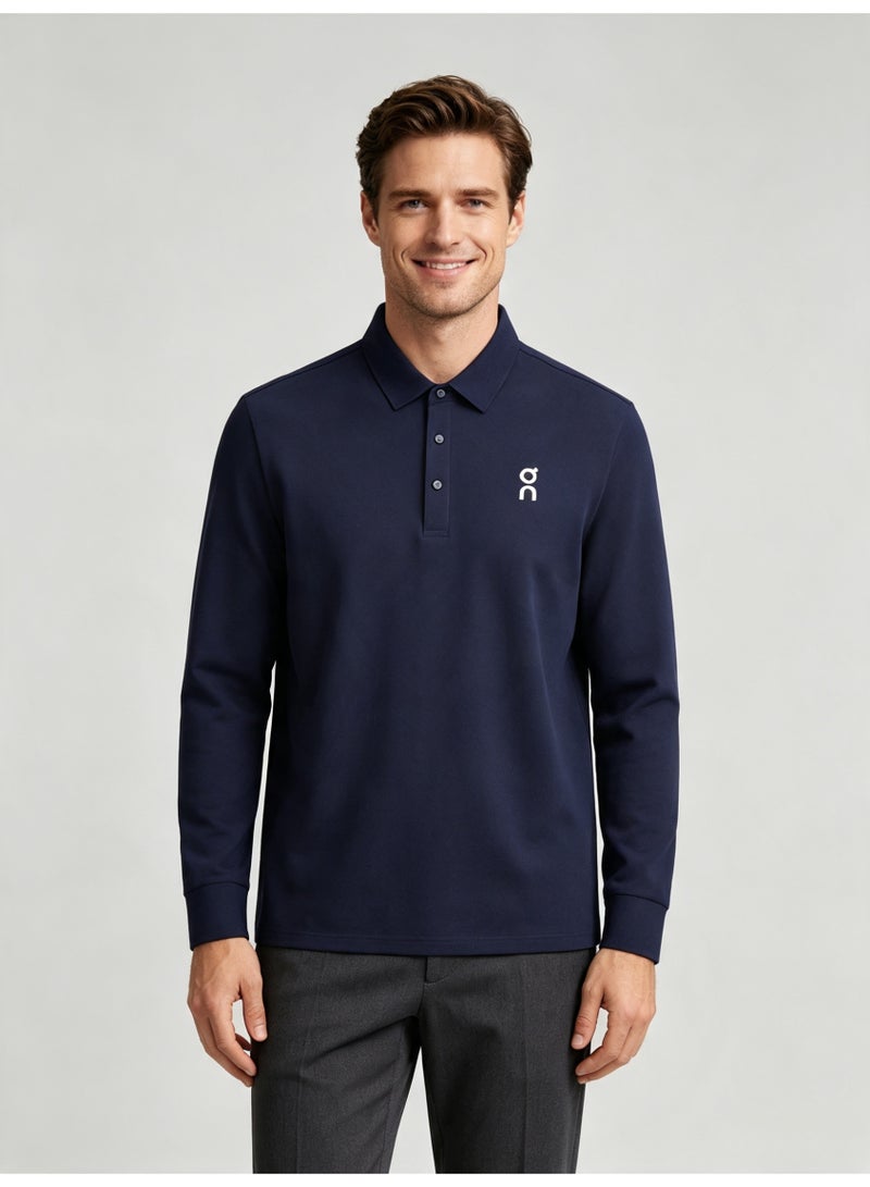On Running Men's casual lapel long sleeve Polo shirt - Image 1