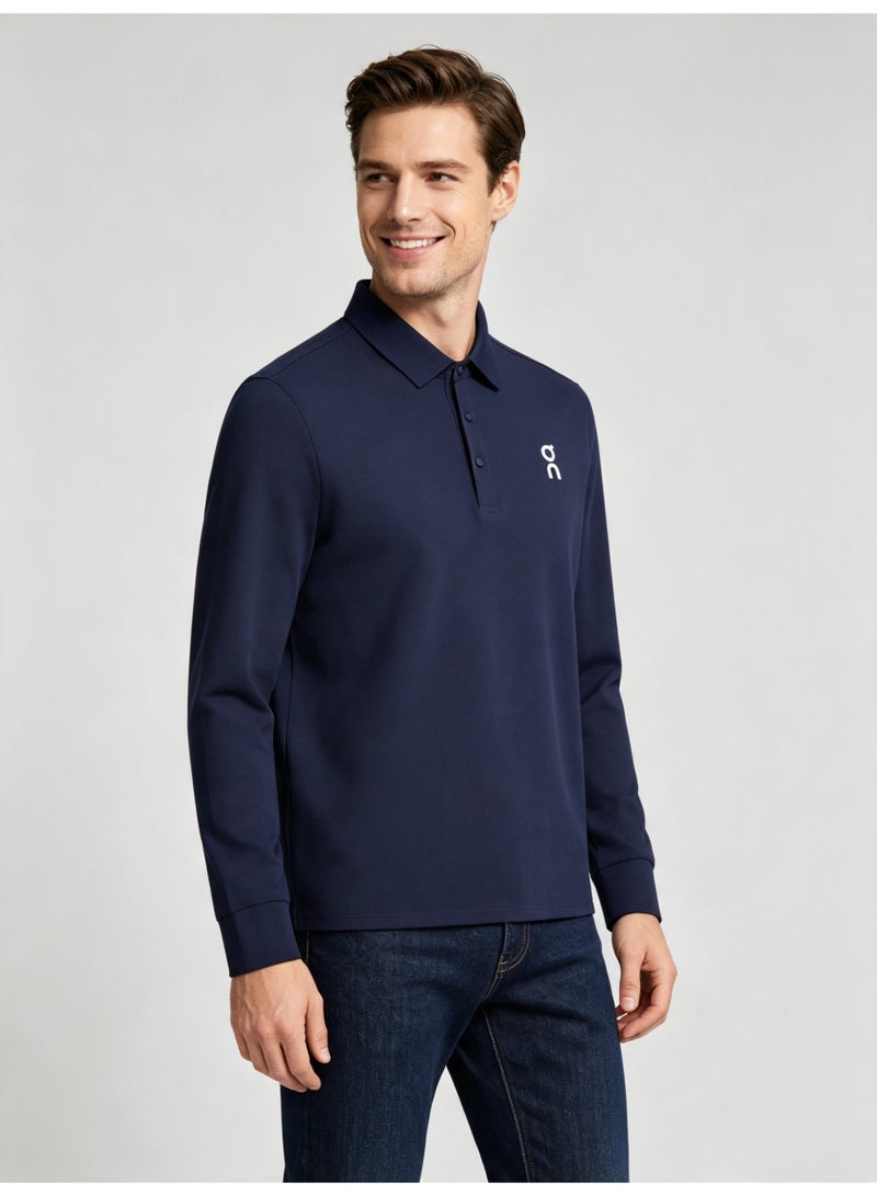On Running Men's casual lapel long sleeve Polo shirt - Image 2