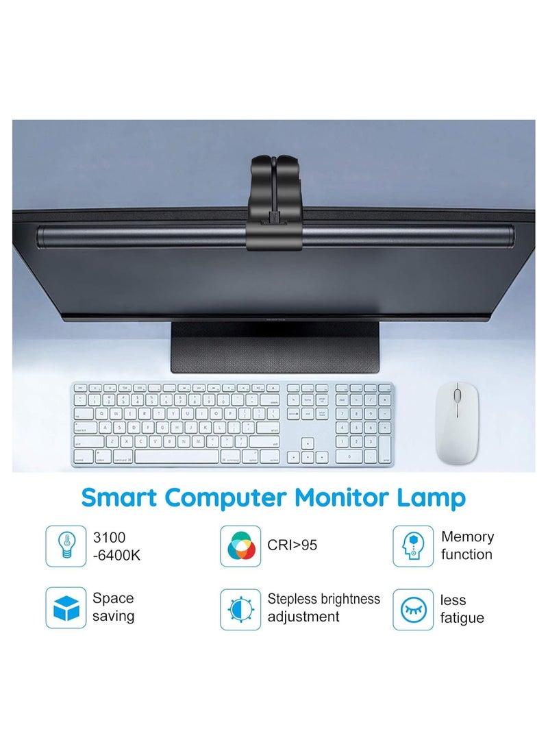 SYOSI - Monitor Light Bar with Backlight CRI≥95, Screen Light Bar, Desk Lamp for Eye-Caring,Dual Light,Filter Blue-Light,3-Color Mode,Memory Dimming,e-Reading Task Lamp,Computer Light for Home Office - Image 1