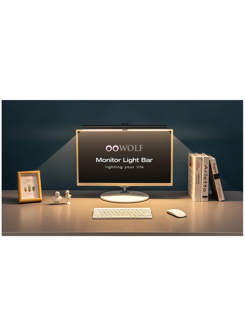 SYOSI - Monitor Light Bar with Backlight CRI≥95, Screen Light Bar, Desk Lamp for Eye-Caring,Dual Light,Filter Blue-Light,3-Color Mode,Memory Dimming,e-Reading Task Lamp,Computer Light for Home Office - Image 1