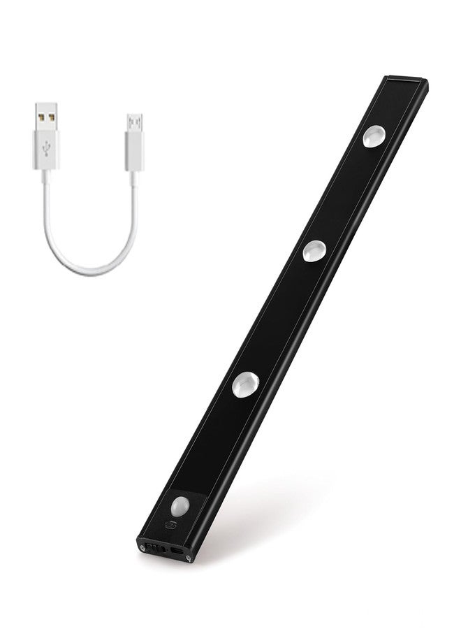 Rlanos Black LED Cabinet Light – Slim Under Cabinet Lighting Strip, USB Rechargeable, Motion Sensor, Wireless Stick-On Night Light for Kitchen, Wardrobe, Closet, Shelf, and Cupboard (40 CM) - Image 1