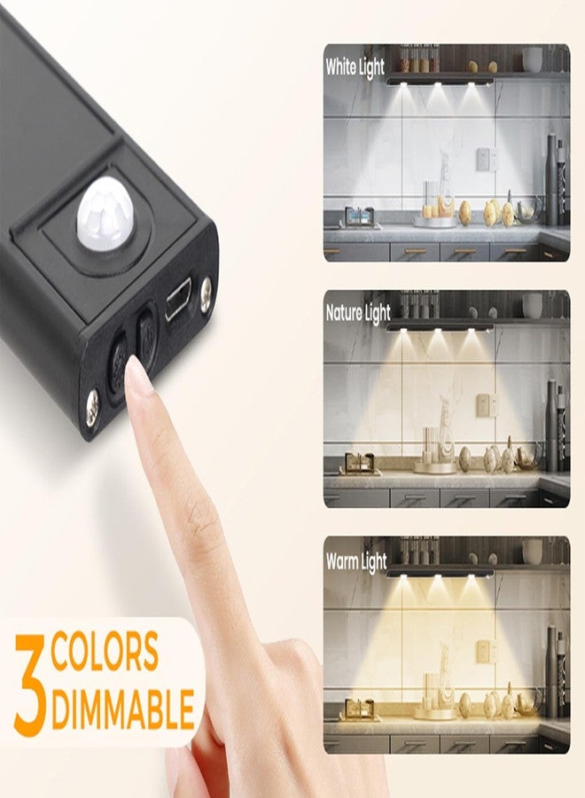 Rlanos Black LED Cabinet Light – Slim Under Cabinet Lighting Strip, USB Rechargeable, Motion Sensor, Wireless Stick-On Night Light for Kitchen, Wardrobe, Closet, Shelf, and Cupboard (40 CM) - Image 5