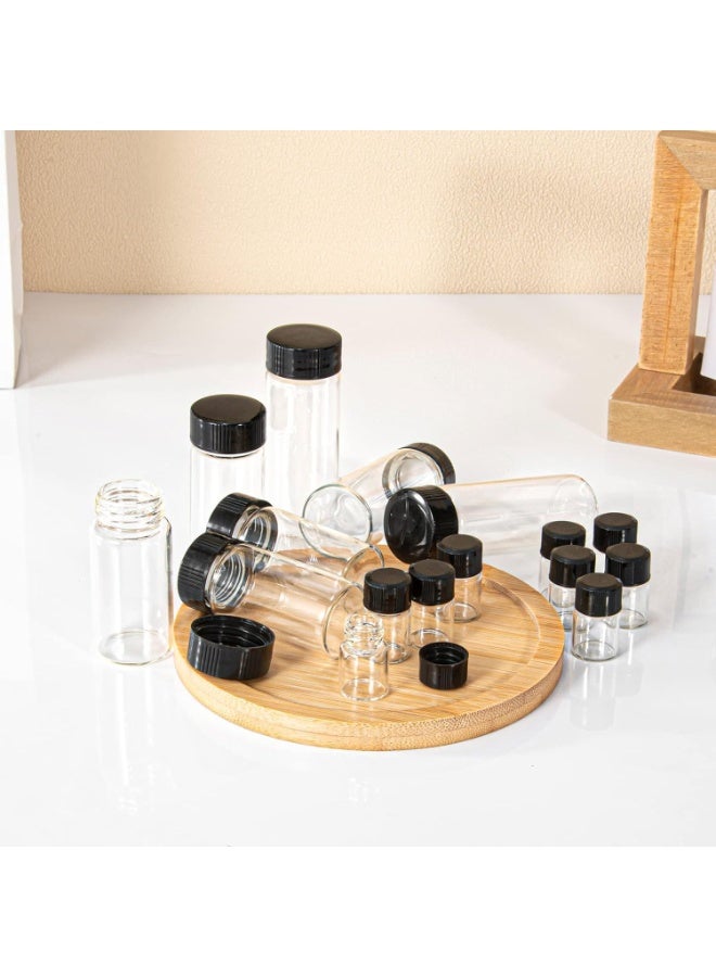 HZYH 25Pcs 30ml Clear Glass Vials with Screw Caps, Small Refillable Liquid Bottles for Essential Oils, Perfume, DIY Samples and Lab  Use - Image 5