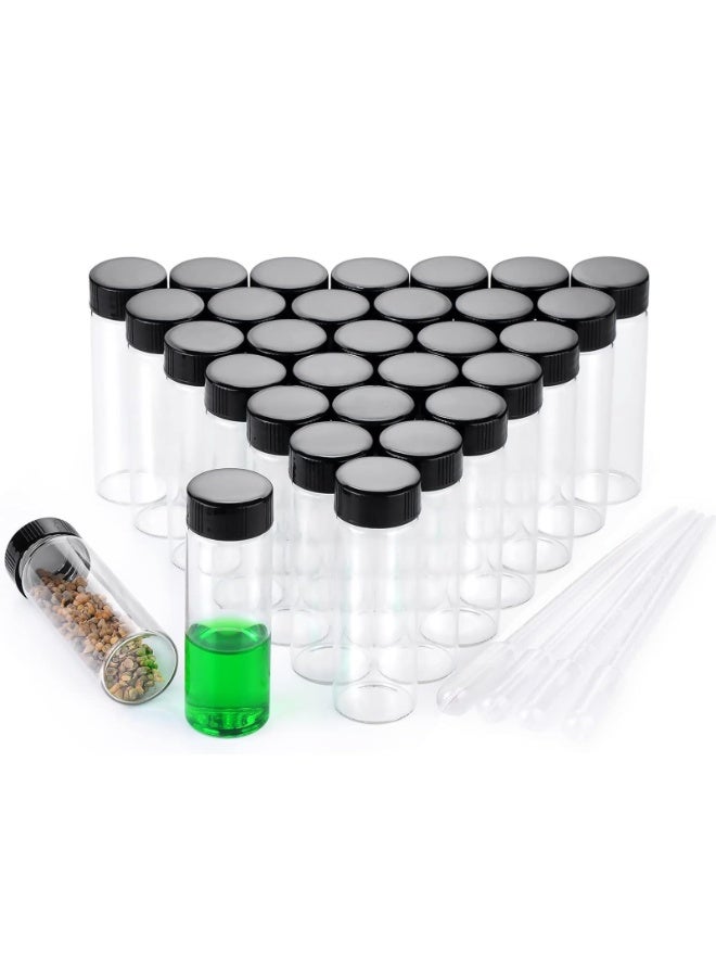 HZYH 25Pcs 30ml Clear Glass Vials with Screw Caps, Small Refillable Liquid Bottles for Essential Oils, Perfume, DIY Samples and Lab  Use - Image 1