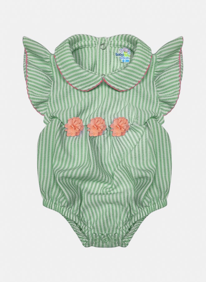 BabyShoora Baby Girl Summer Flutter Sleeves Romper - Image 2