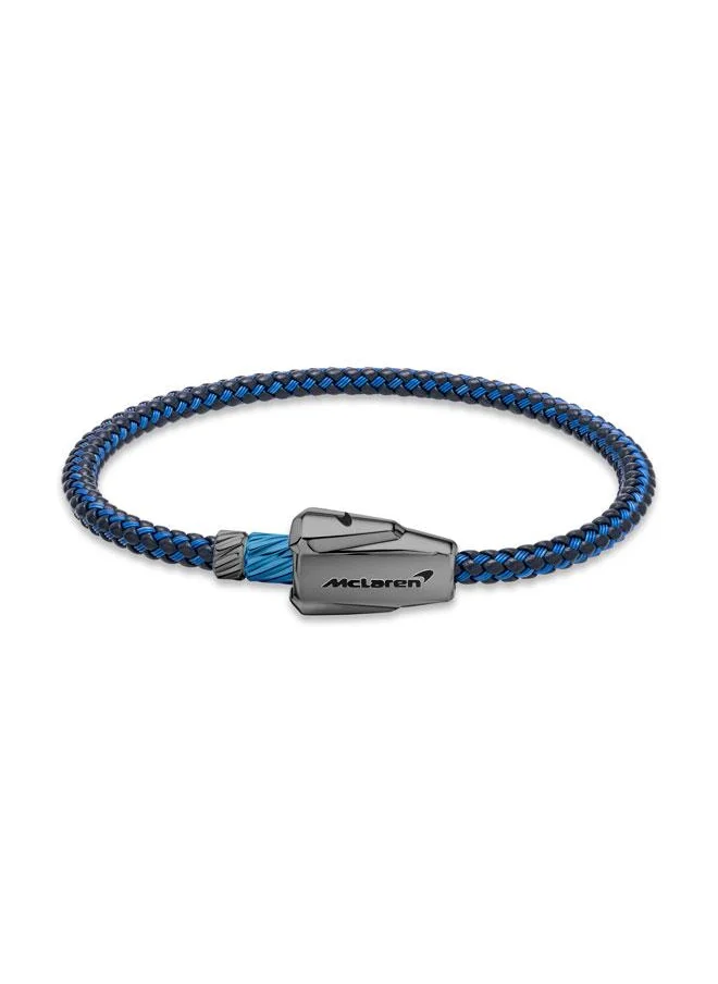 McLaren Torque Leather Blue and Black Bracelet for Men 190 mm